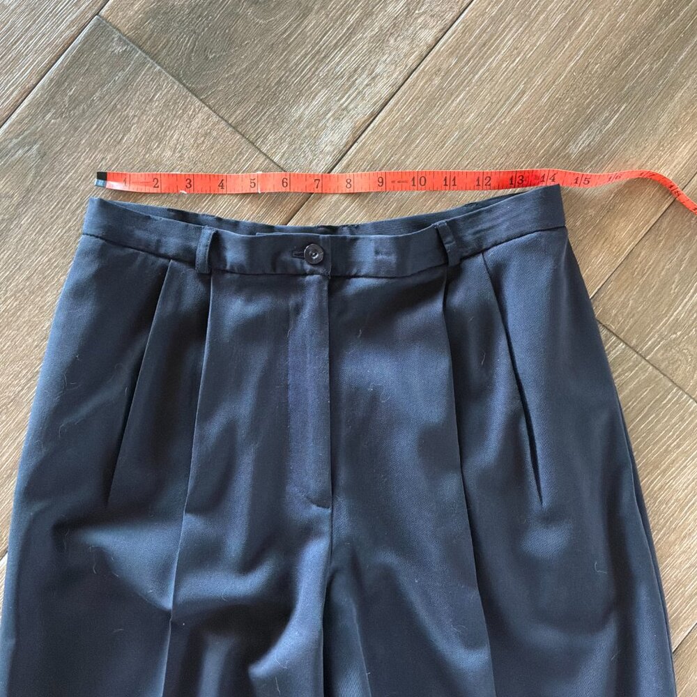 Talbots women's wool pleat front straight leg black dress pants size 10 Petite - Picture 2 of 8